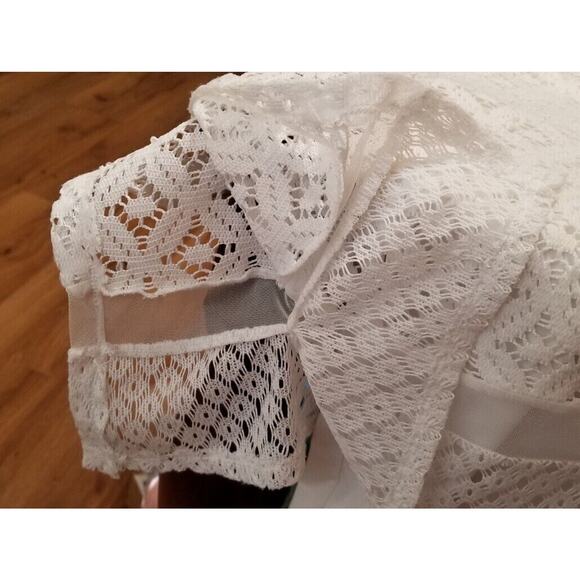 Alfred Dunner Career Casual White/Cream Embroidered Poncho W/Tunic Shell Size 12 - Picture 7 of 11